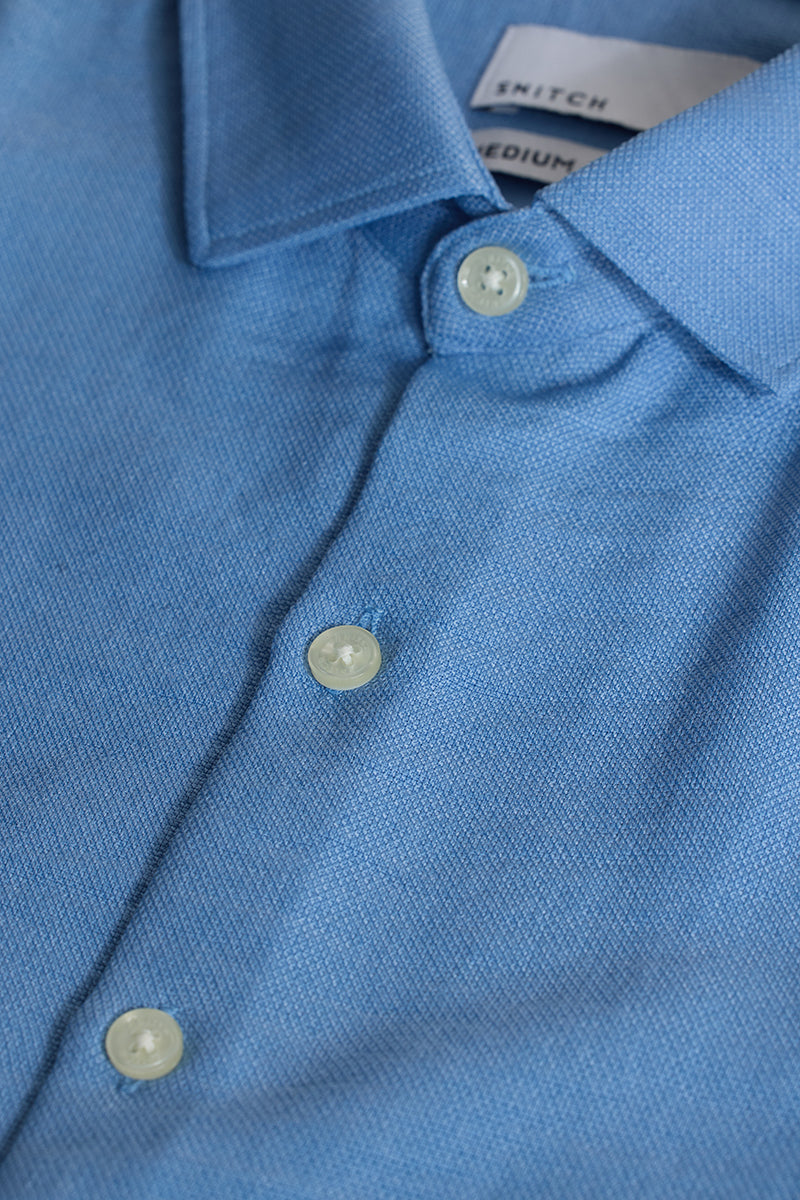 Sea Blue Textured Shirt