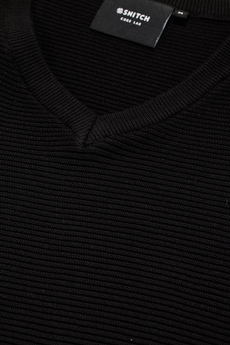 Core Lab Black Textured Sweater