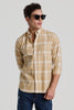 Beige Checks Slim Fit Shirt