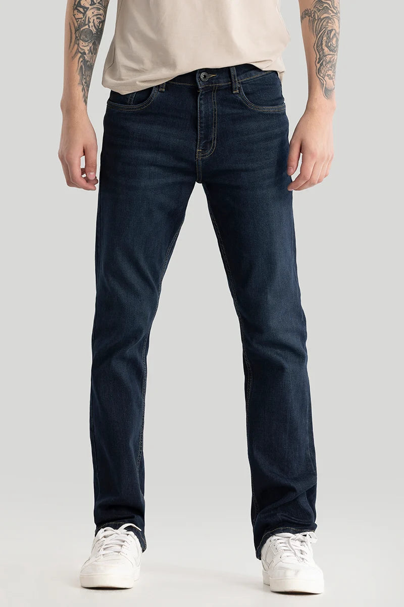 Kari Dark Blue Straight Fit Jeans