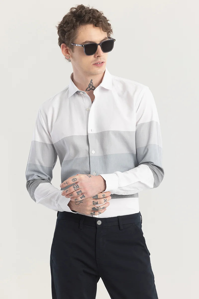 Shadient Stripe White Shirt