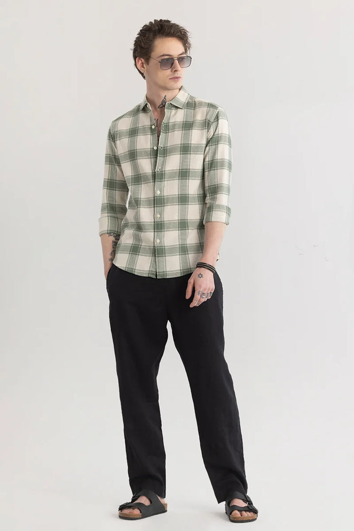 Plaiderie Olive Check Shirt