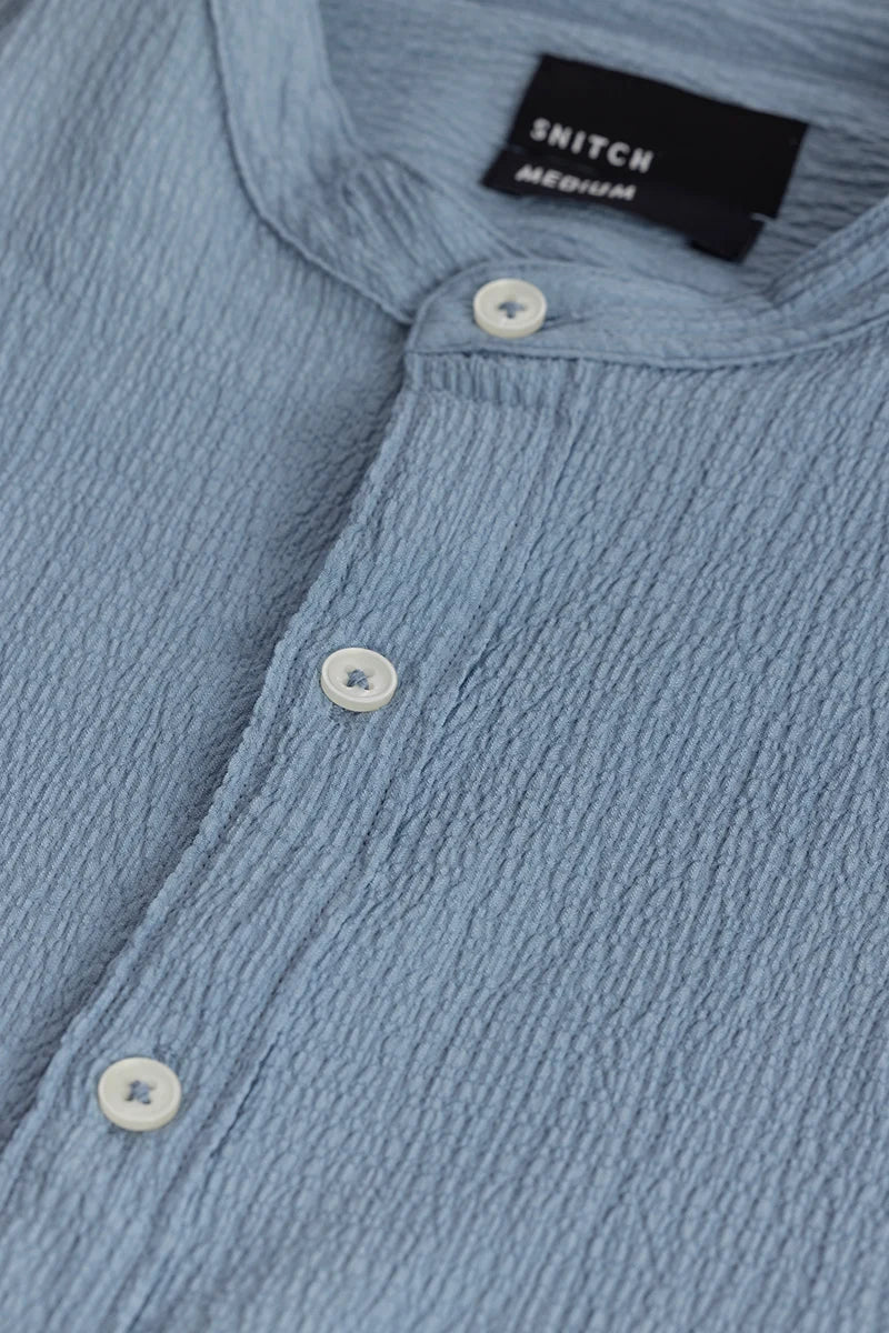 Berit Blue Textured Shirts