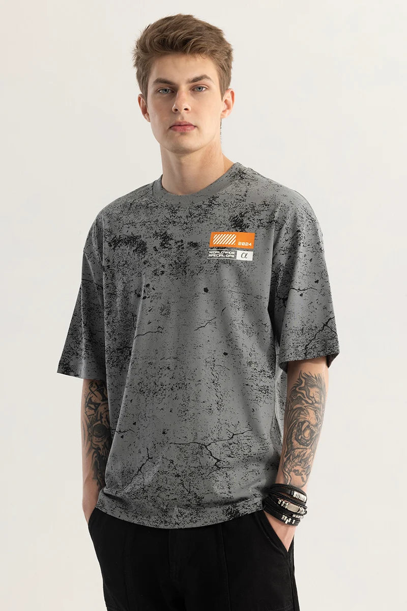 Glide Grey Oversized T-Shirt