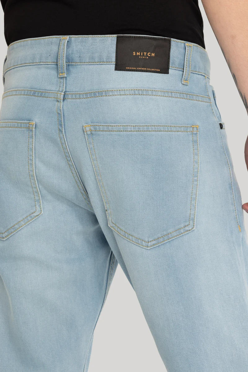 Light Blue Distressed Bootcut Jeans