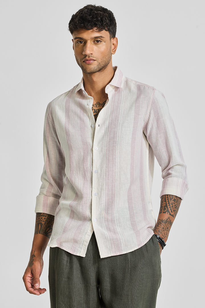 Light Pink Stripes Linen Shirt