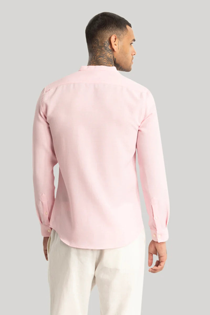 Light Pink Mandarin Linen Shirt