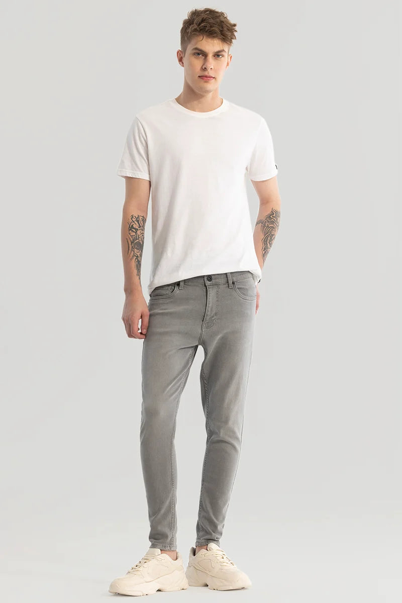 Light Grey Plain Skinny Fit Jeans