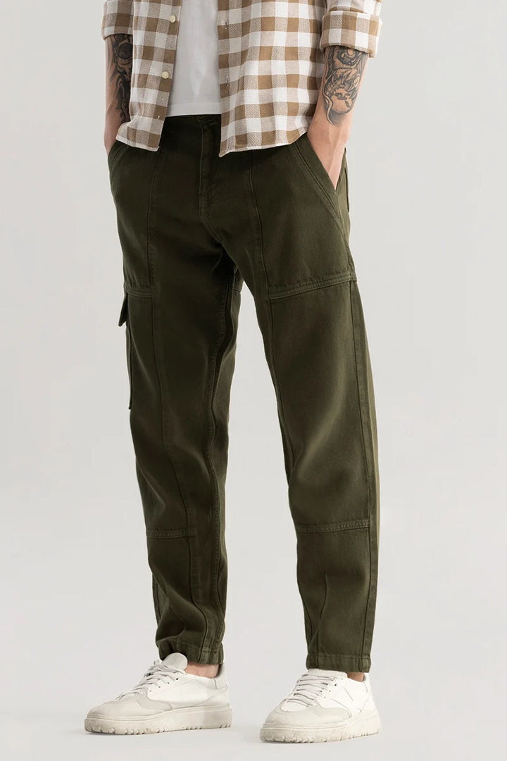 Trendtwill Olive Relaxed Fit Jeans