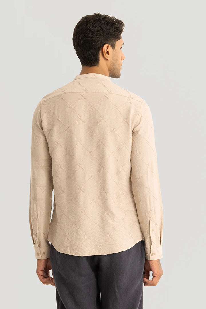 Giovanni Beige Embroidered Shirt