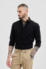 Black Self-Design Slim Fit Shirt