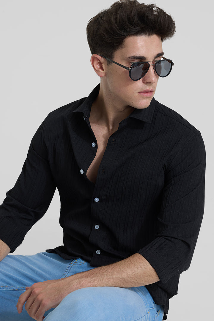 Black Stripes Slim Fit Shirt