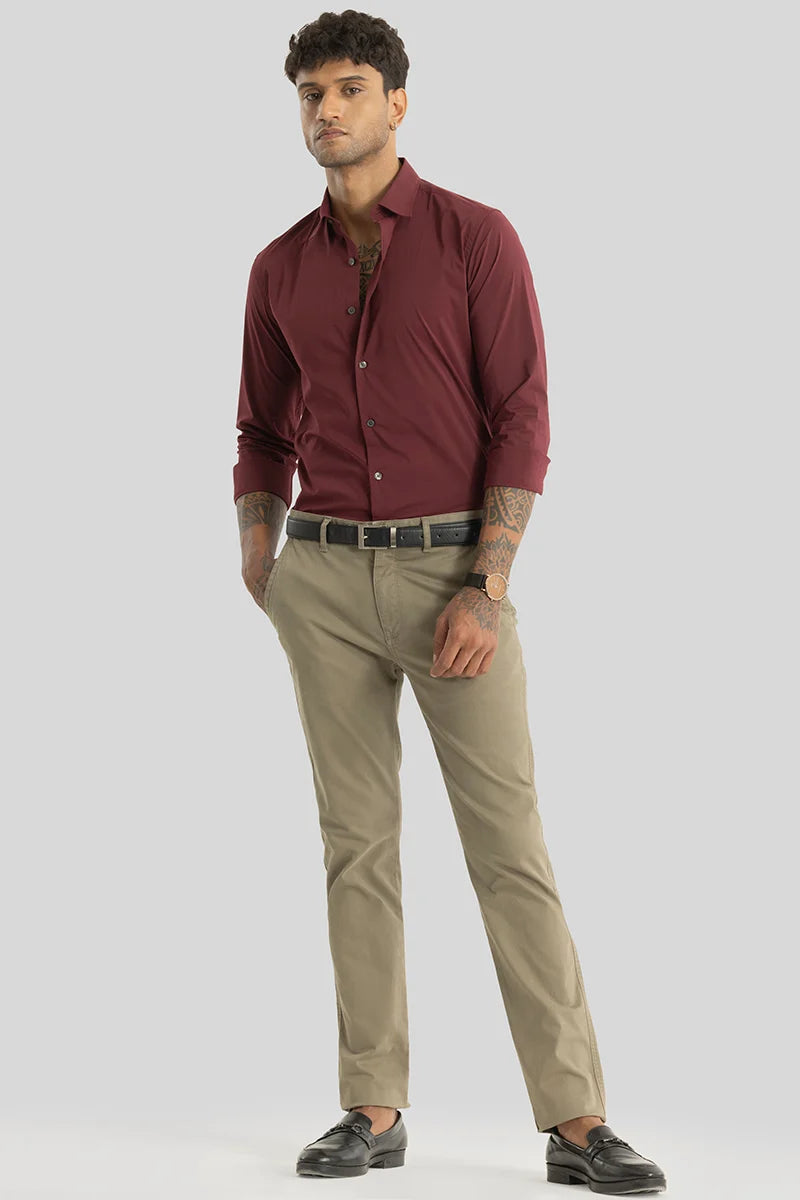 Quinnie Maroon Plain Shirt