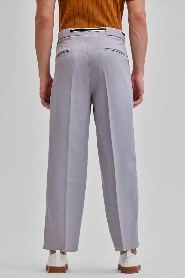 Light Grey Textured Korean Trousers