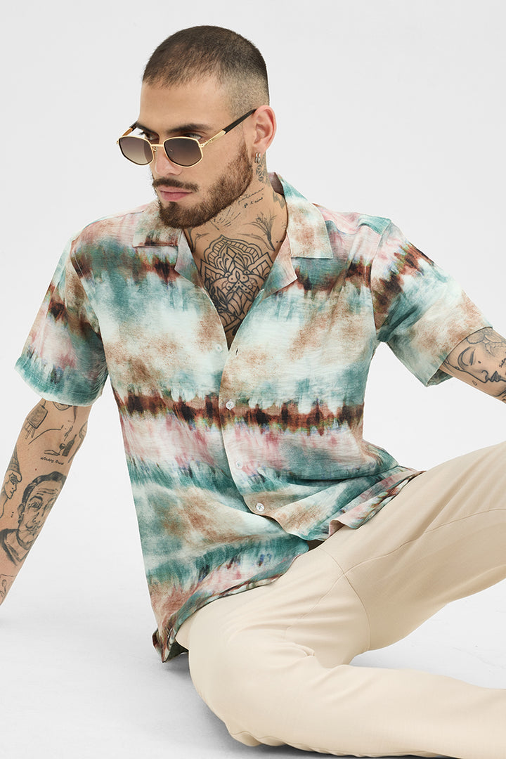 Brown Abstract Box Fit Shirt