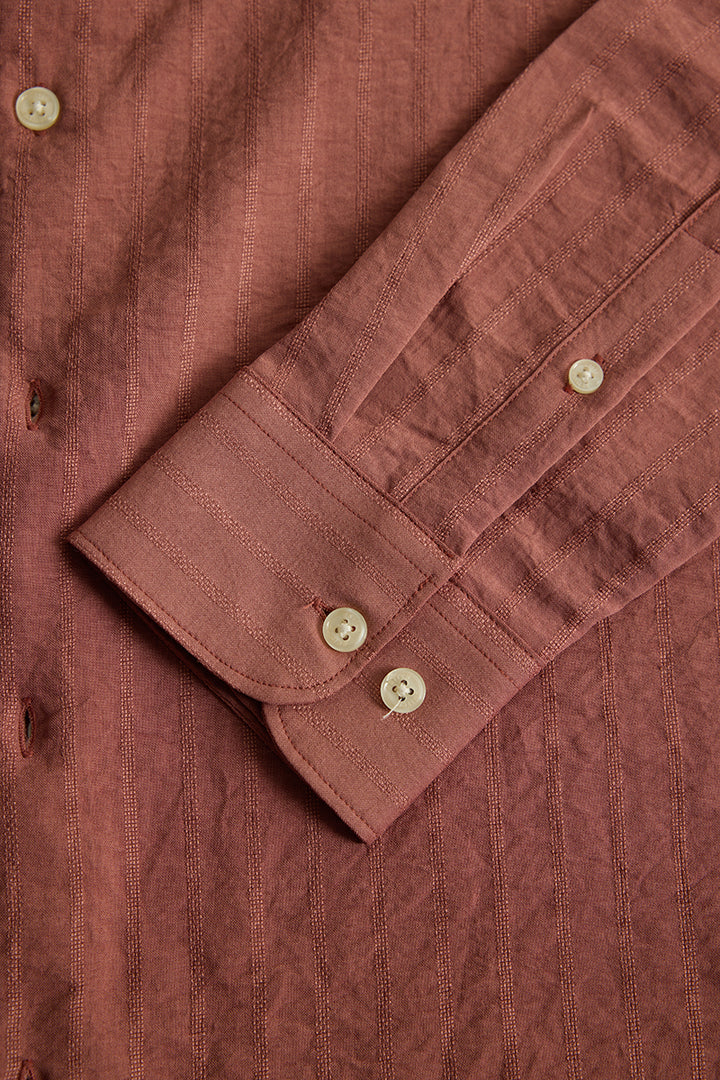 Mauve Self Stripe Shirt