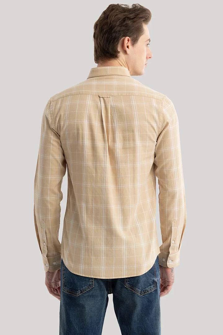 Enzo Beige Checks Shirt