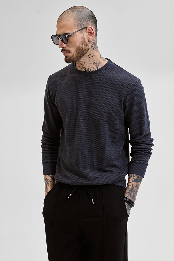 Charcoal Grey Textured Sweatshirt