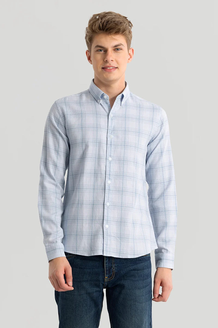 Fleur Sky Blue Checks Shirts