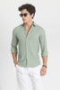 Light Green Slim Fit Textured Shirt