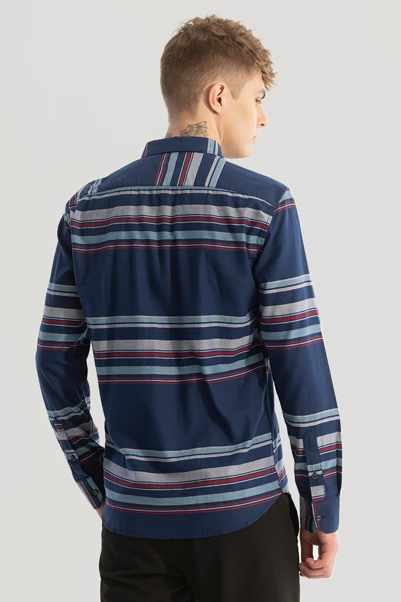 Dark Blue Stripes Slim Fit Shirt