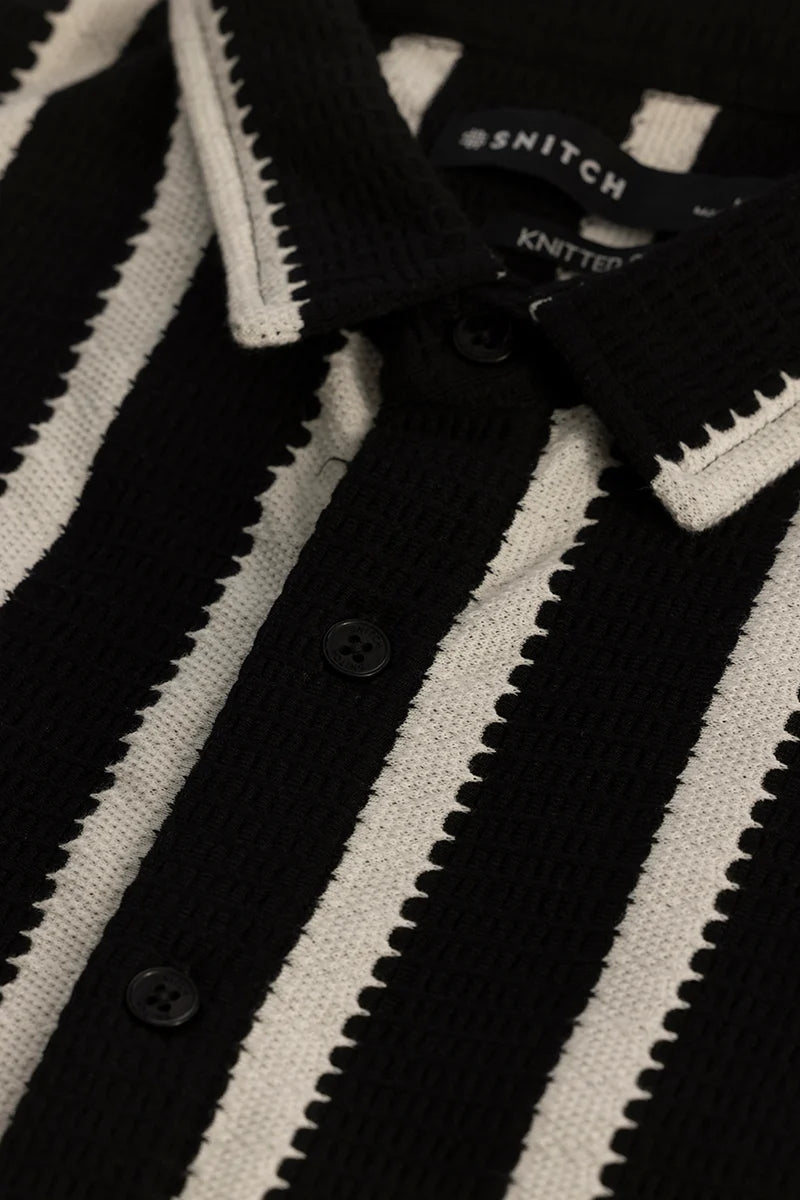 Black Stripes Knitted Shirt