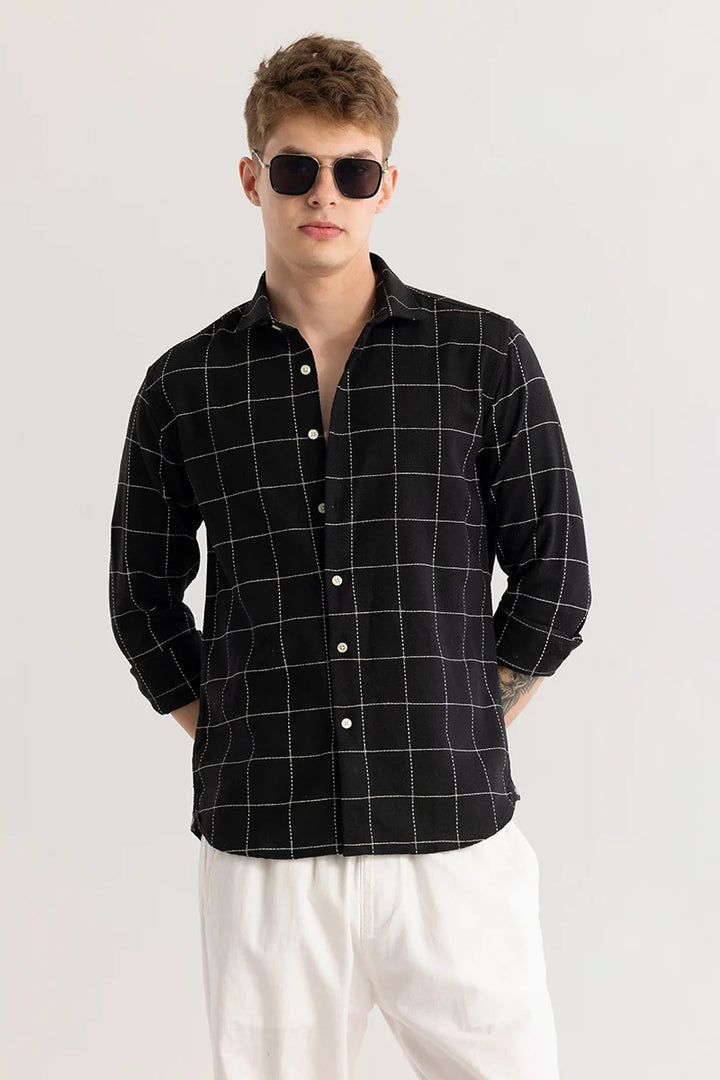 Trygve Checkered Black Shirt