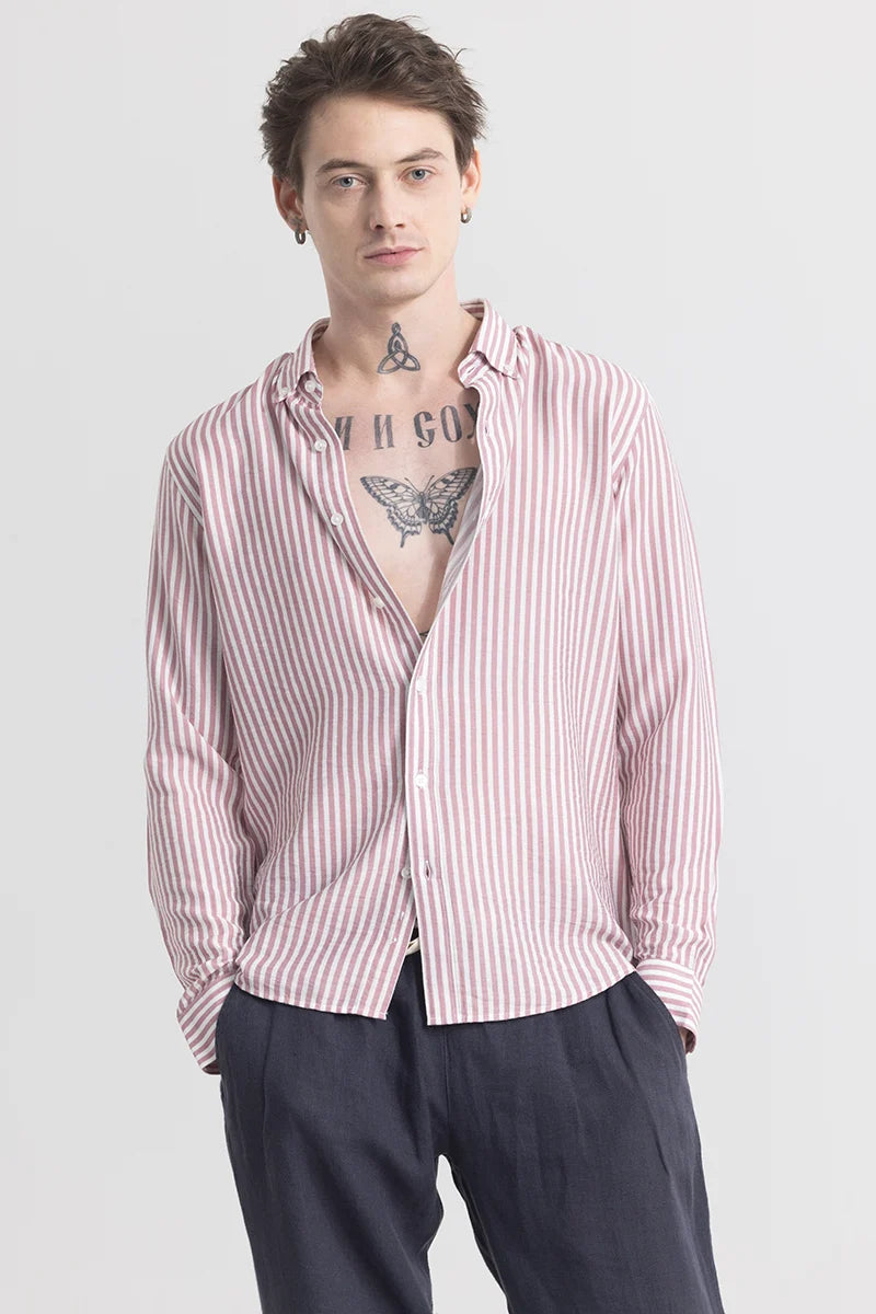 Stripehaven Mauve Stripe Shirt