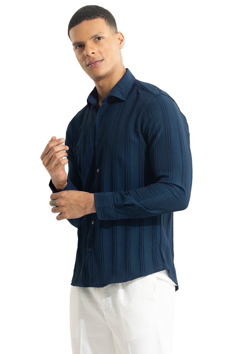 Streaking Striped Navy Shirt