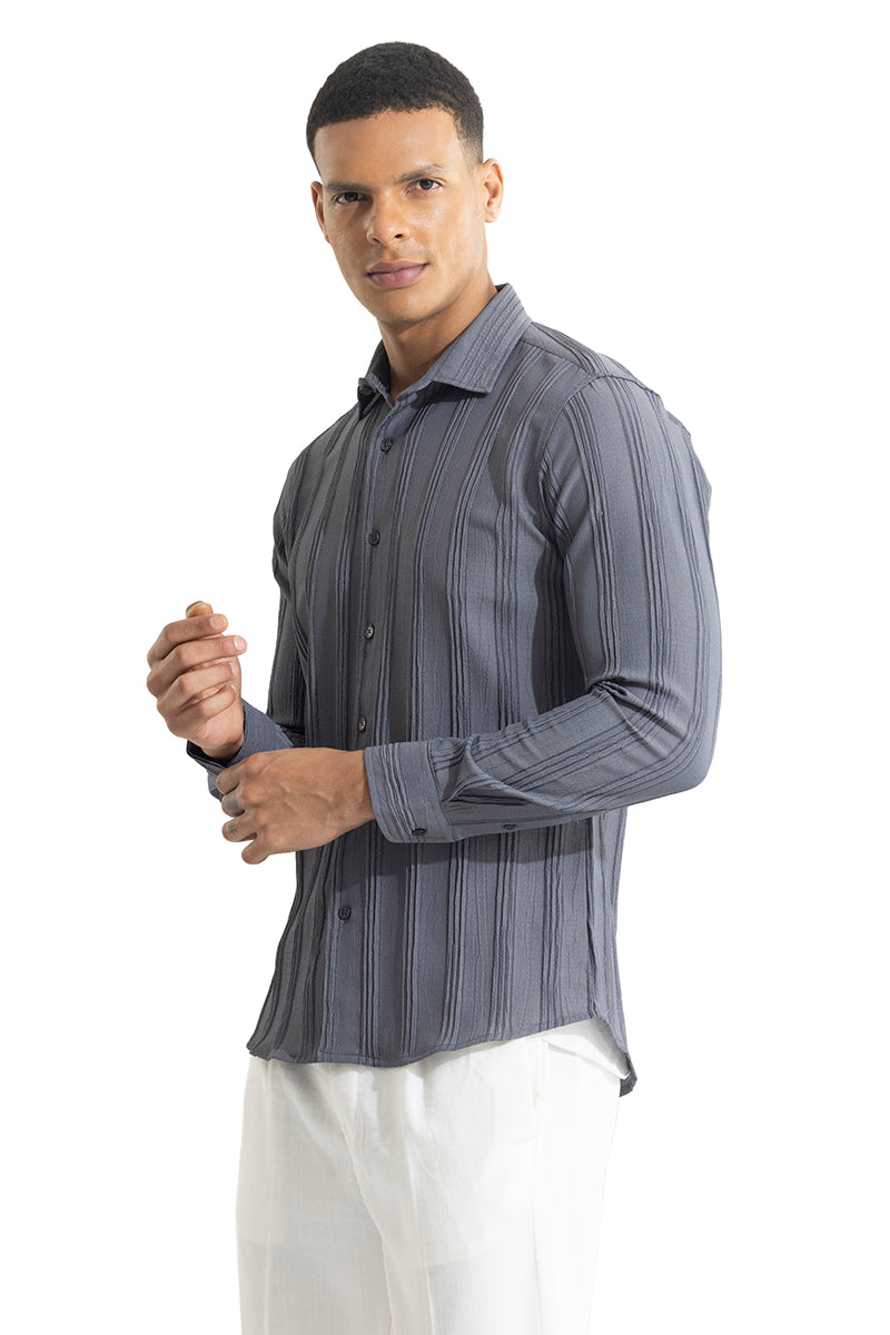 Streaking Striped Grey Shirt