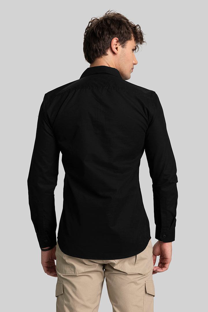 Functional Pocket Black Shirt