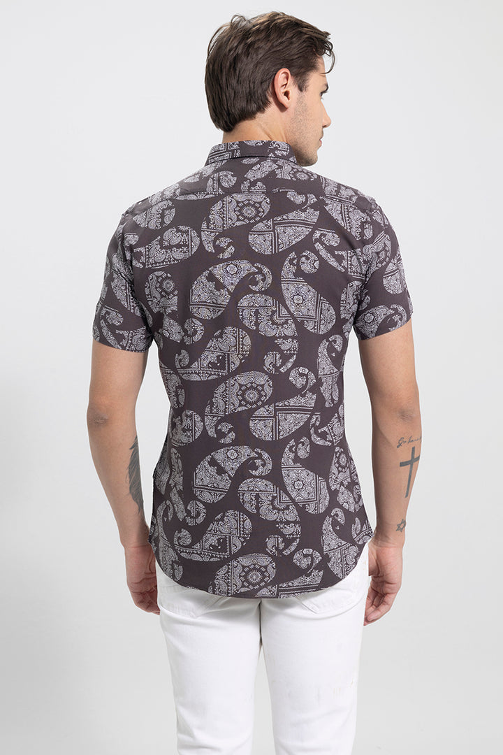 Broken Paisley Brown Shirt