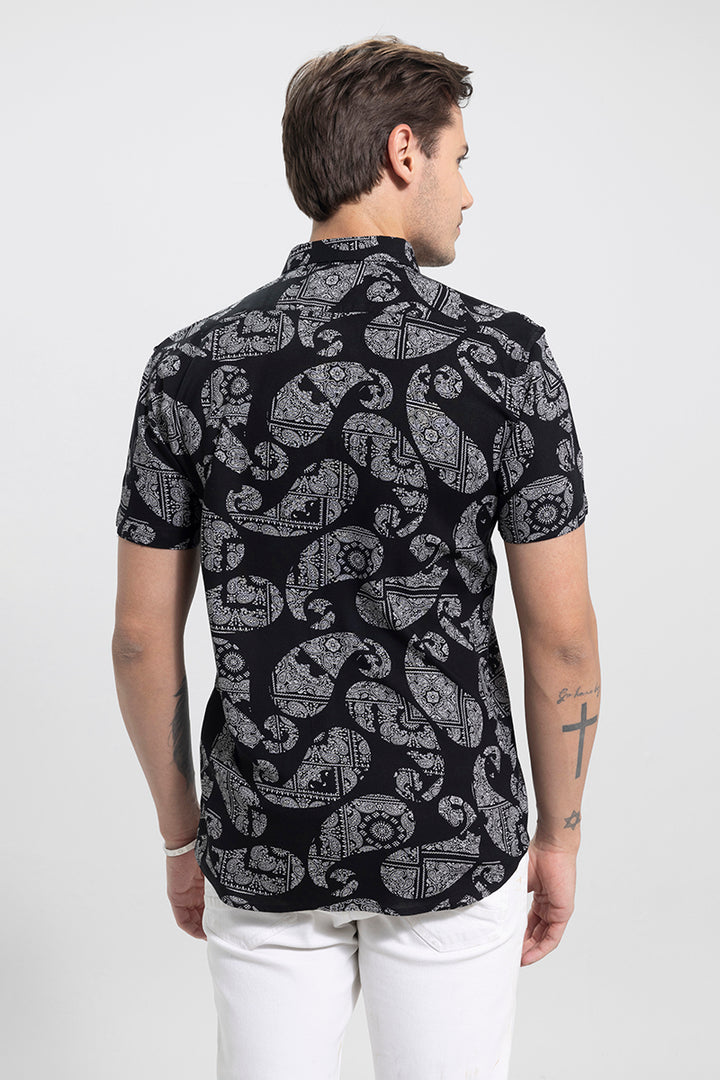 Broken Paisley Black Shirt