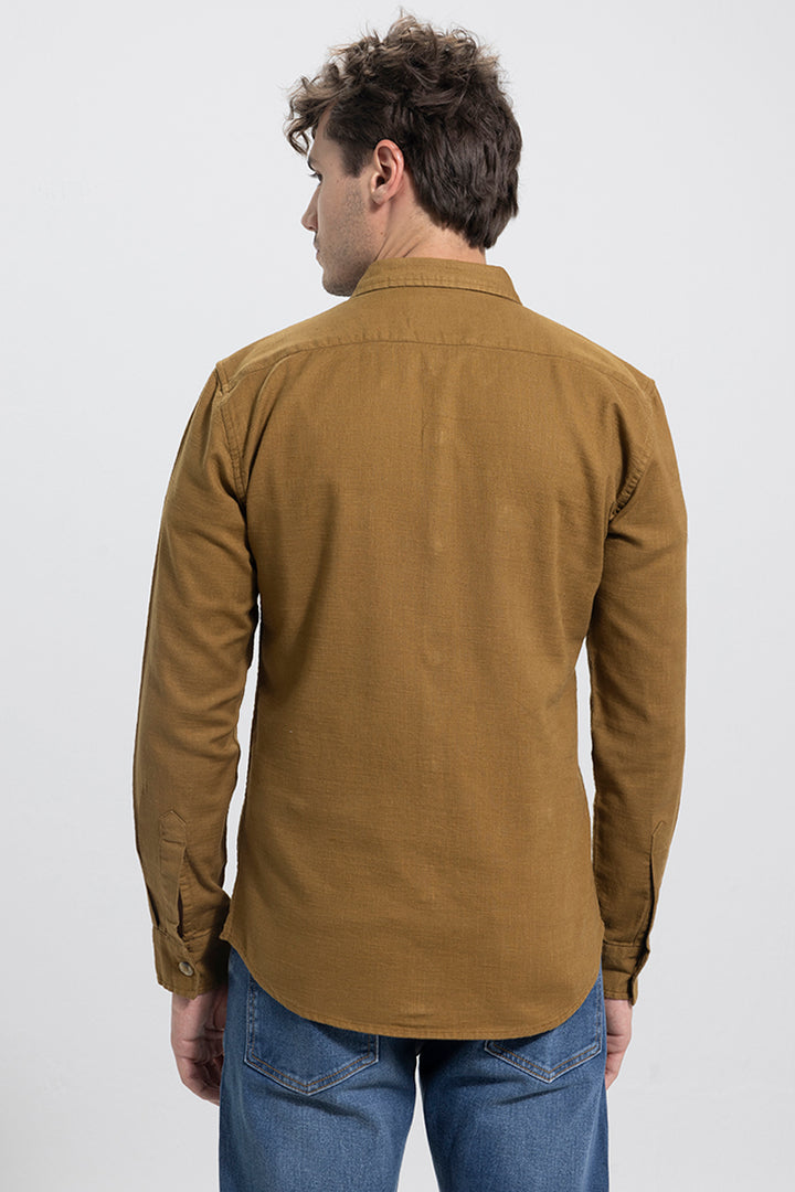 Lin Mustard Linen Overshirt