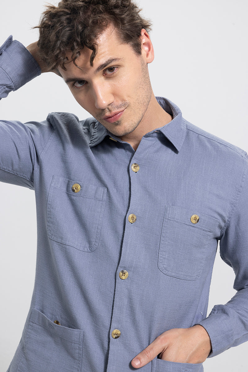 Lin Grey Linen Overshirt