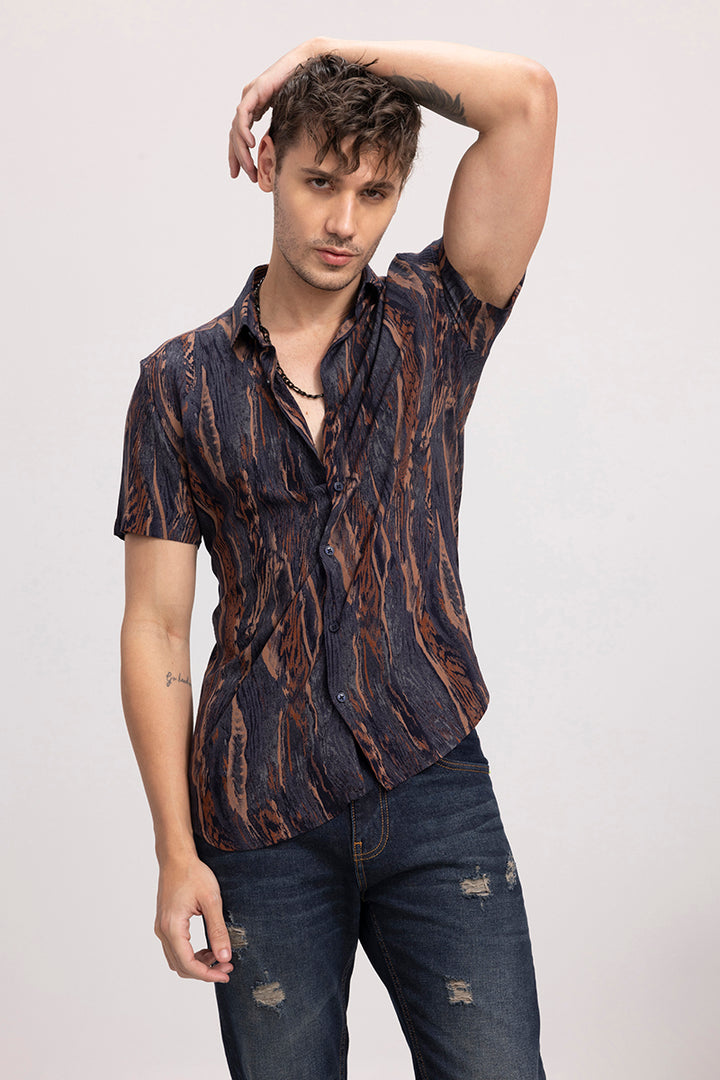 Tree Texture Brown Shirt