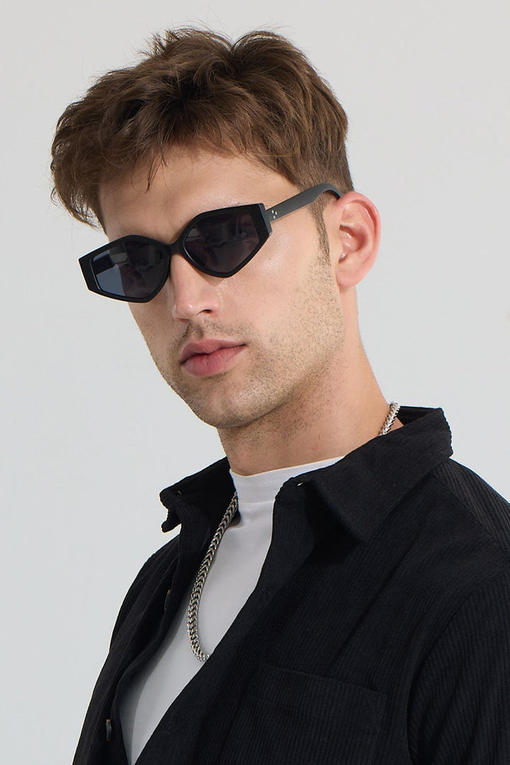 Bold Geometric Black Sunglasses