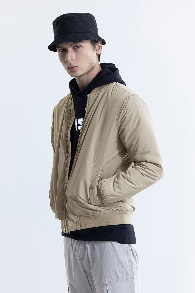 Buy SHOWOFF Men Casual Solid Beige Jacket online