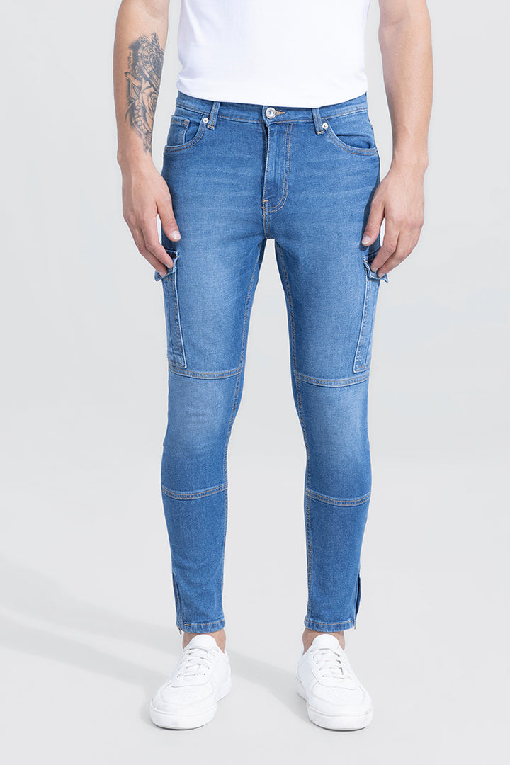 Ryizer Blue Cargo Skinny Jeans