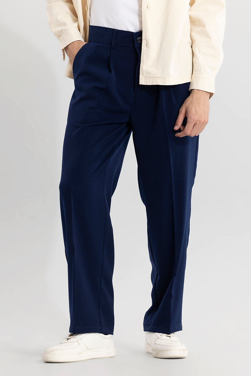 Buy Men's Seoul Navy Korean Pant Online | SNITCH