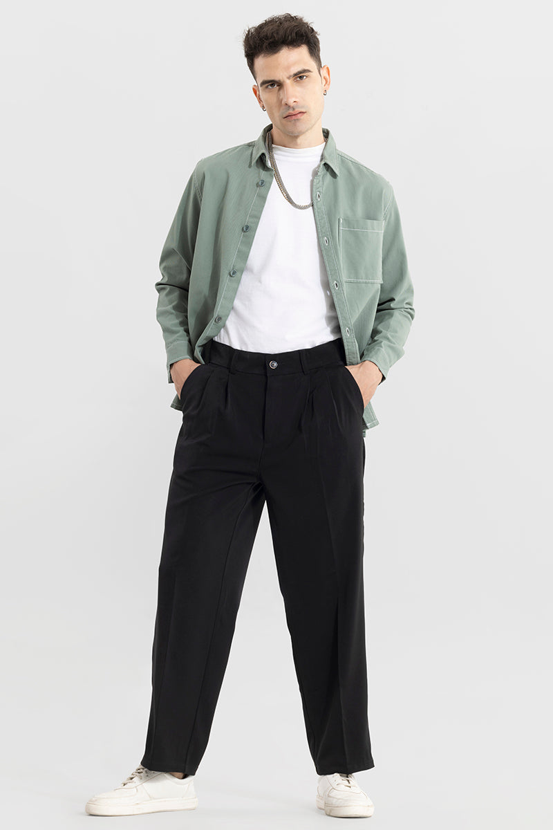 Buy Men's Seoul Black Korean Pant Online | SNITCH