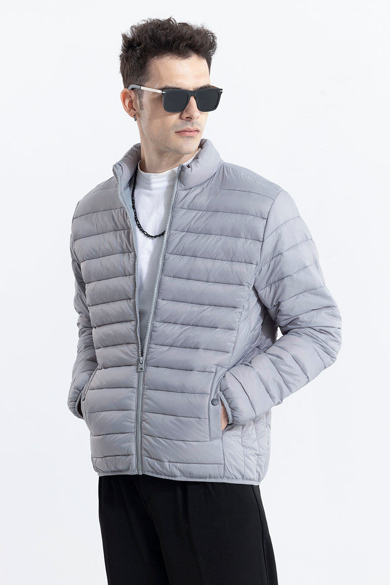 Quilted Grey Puffer Jacket