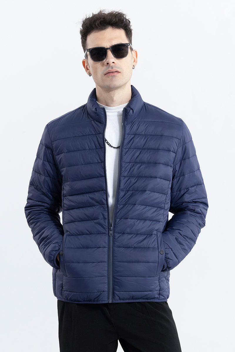 Quilted Navy Puffer Jacket