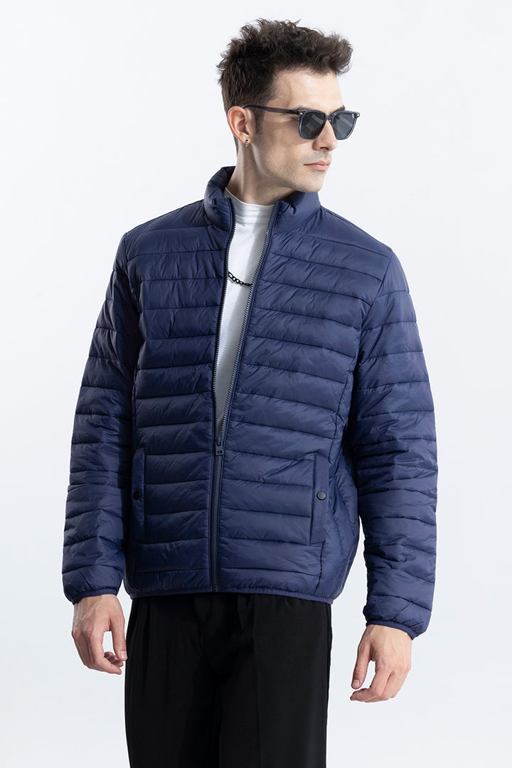 Quilted Navy Puffer Jacket