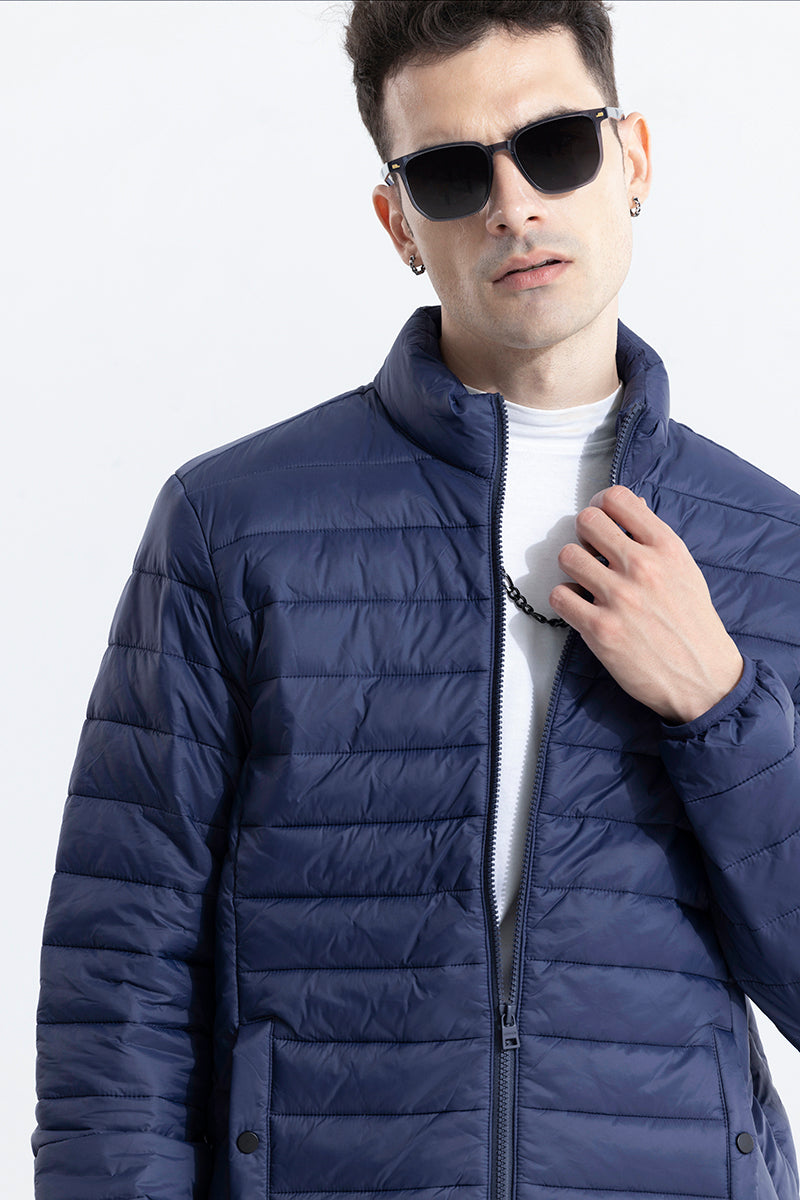 Quilted Navy Puffer Jacket