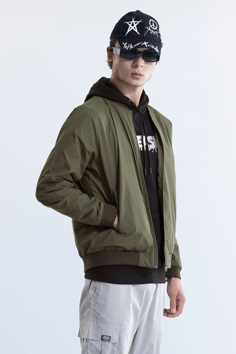 Division Ripstop Bomber Jacket - Stealth Green | Alo Yoga
