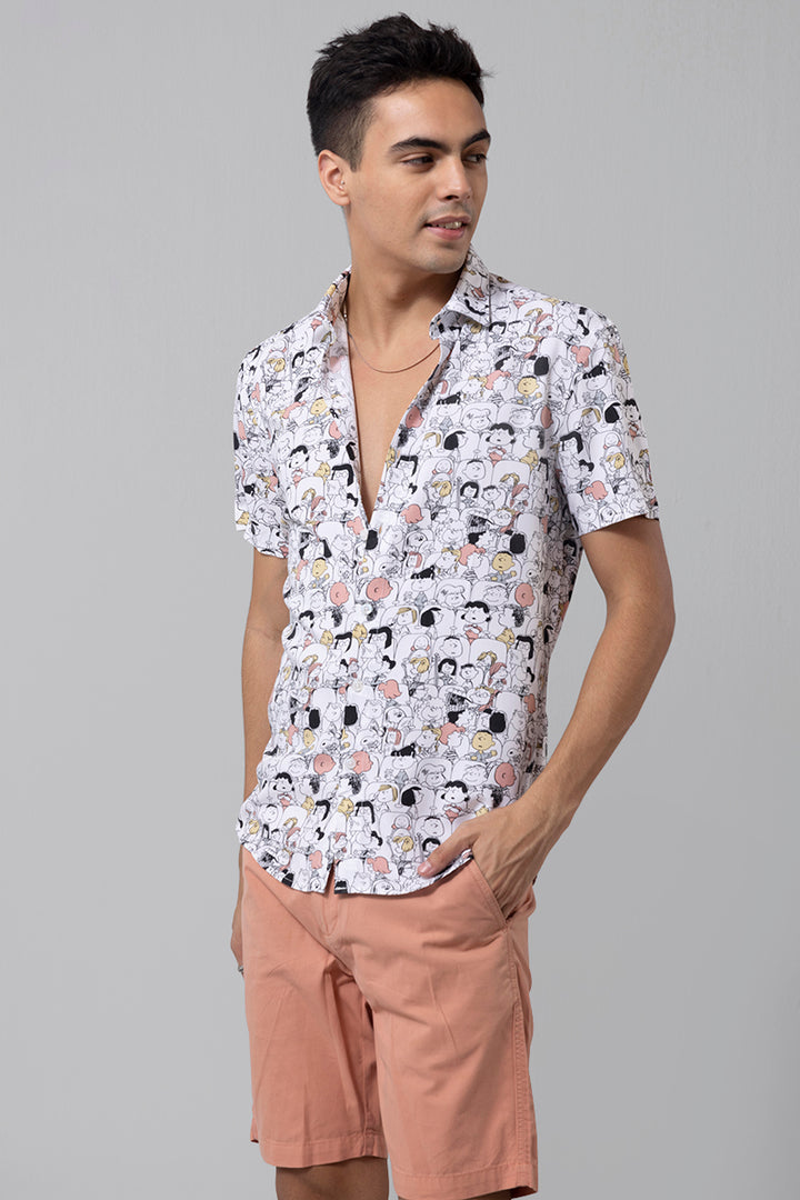 Doodle Cartoon Pink Shirt