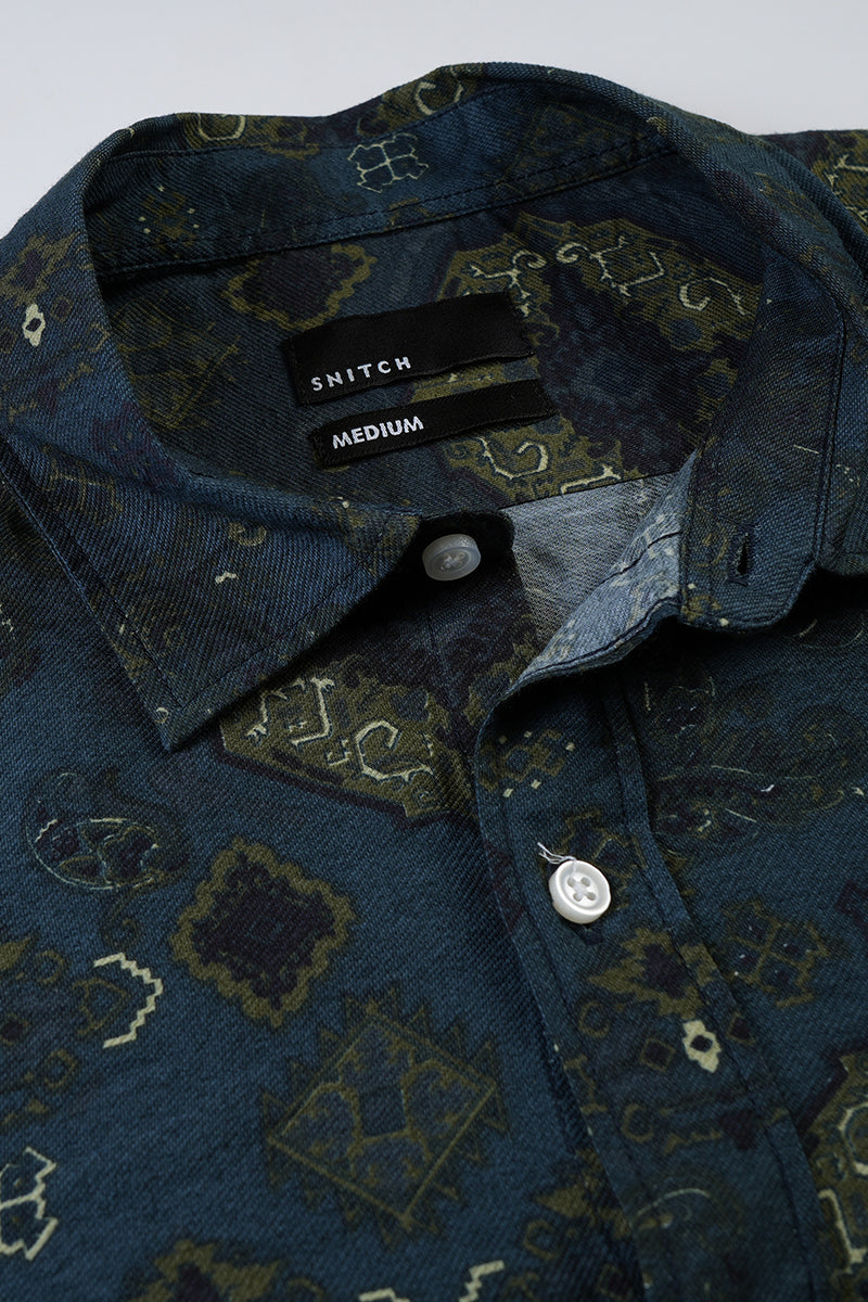 Lucas Green Printed Shirt