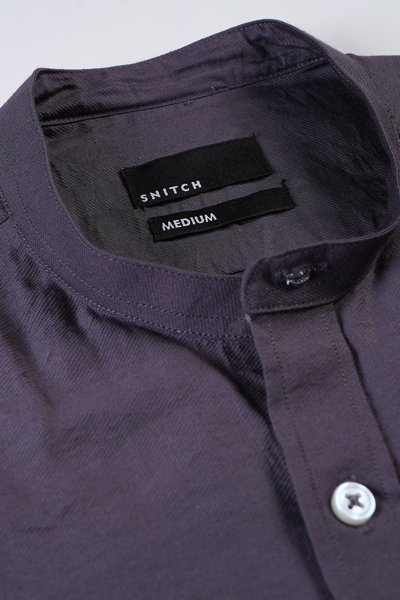 Crumple Plum Grey Shirt