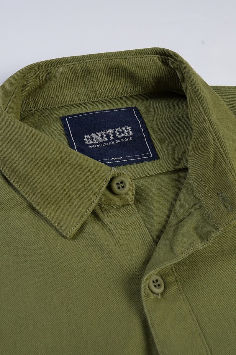 Twin Pocket Olive Shirt